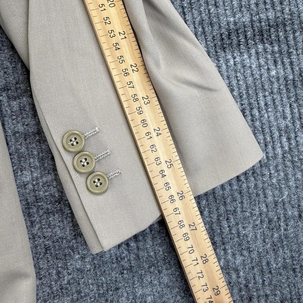 Covarra Blazer Mens 42L Beige 4 Button Sport Coat‎ Notch Lapel Wool Suit Jacket